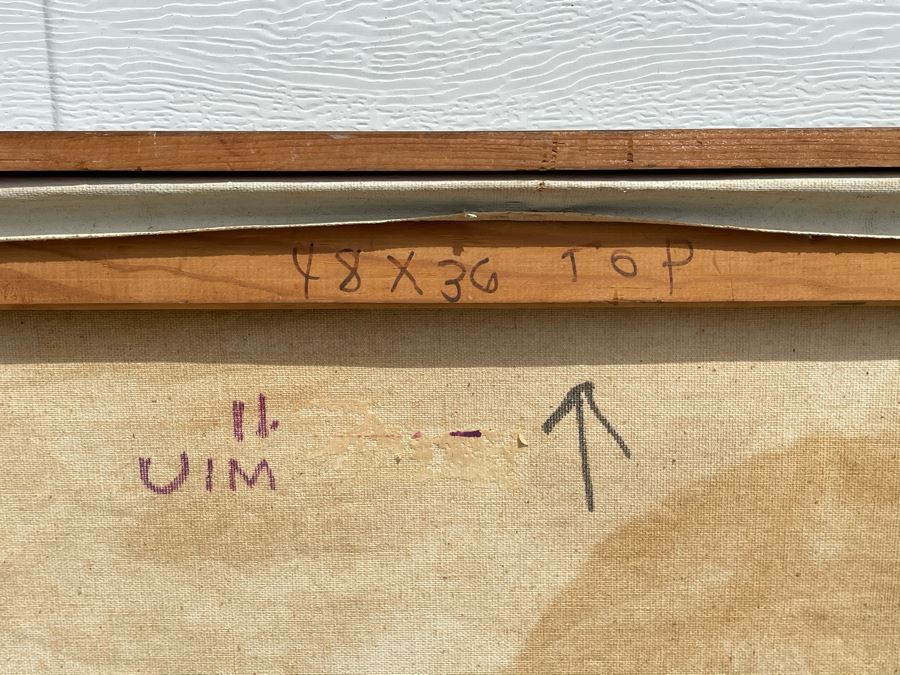 Original Signed Fred Hocks (1886-1981) Framed Painting On Canvas 48 X 36 (Ferdinand Hocks) - Fred's Artwork Was Exhibited In The San Diego Museum Of Art - Client Was Friends With Artist [Photo 15]