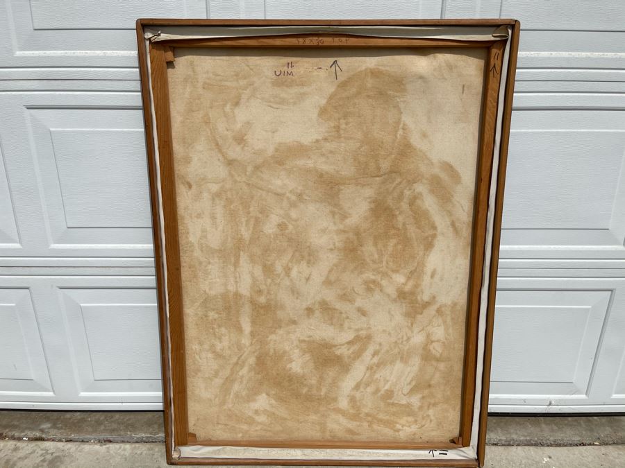 Original Signed Fred Hocks (1886-1981) Framed Painting On Canvas 48 X 36 (Ferdinand Hocks) - Fred's Artwork Was Exhibited In The San Diego Museum Of Art - Client Was Friends With Artist [Photo 14]