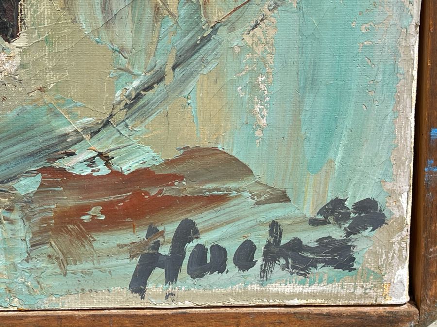 Original Signed Fred Hocks (1886-1981) Framed Painting On Canvas 48 X 36 (Ferdinand Hocks) - Fred's Artwork Was Exhibited In The San Diego Museum Of Art - Client Was Friends With Artist [Photo 7]