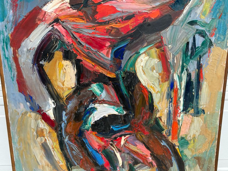 Original Signed Fred Hocks (1886-1981) Framed Painting On Canvas 48 X 36 (Ferdinand Hocks) - Fred's Artwork Was Exhibited In The San Diego Museum Of Art - Client Was Friends With Artist [Photo 4]