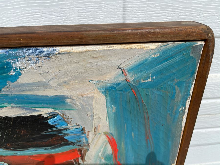 Original Signed Fred Hocks (1886-1981) Framed Painting On Canvas 48 X 36 (Ferdinand Hocks) - Fred's Artwork Was Exhibited In The San Diego Museum Of Art - Client Was Friends With Artist [Photo 11]