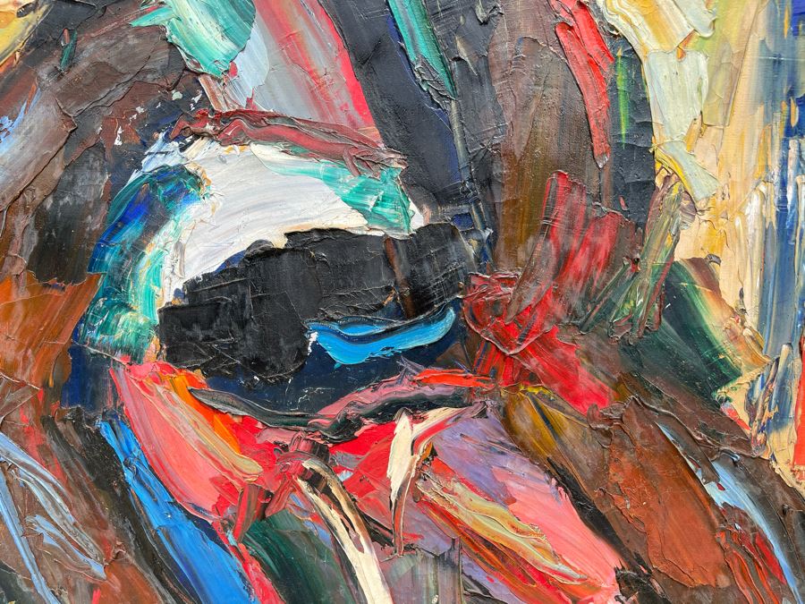 Original Signed Fred Hocks (1886-1981) Framed Painting On Canvas 48 X 36 (Ferdinand Hocks) - Fred's Artwork Was Exhibited In The San Diego Museum Of Art - Client Was Friends With Artist [Photo 8]