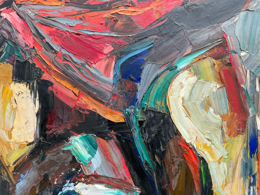 Original Signed Fred Hocks (1886-1981) Framed Painting On Canvas 48 X 36 (Ferdinand Hocks) - Fred's Artwork Was Exhibited In The San Diego Museum Of Art - Client Was Friends With Artist [Photo 9]