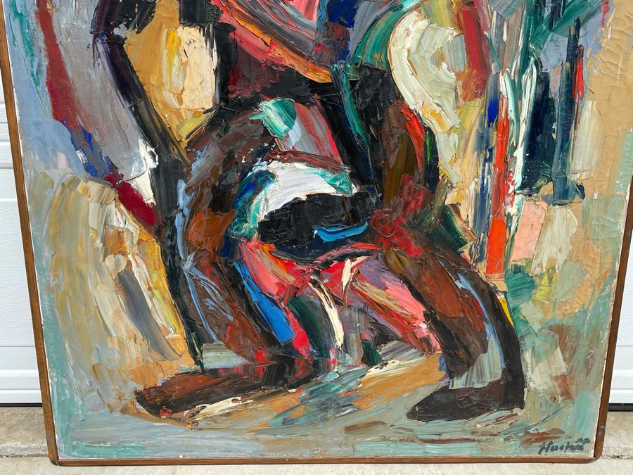 Original Signed Fred Hocks (1886-1981) Framed Painting On Canvas 48 X 36 (Ferdinand Hocks) - Fred's Artwork Was Exhibited In The San Diego Museum Of Art - Client Was Friends With Artist [Photo 5]