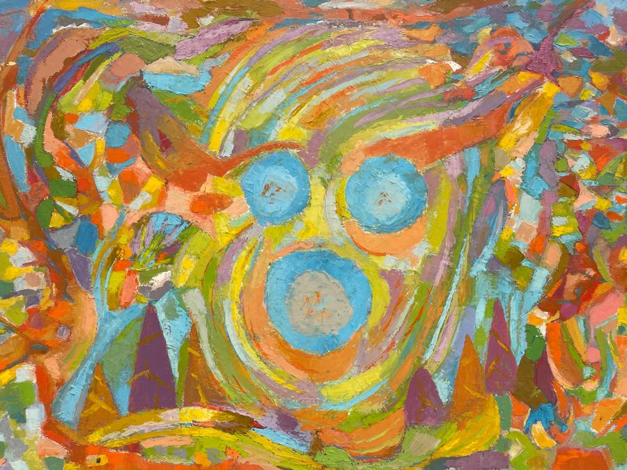 Original Large Unsigned Fred Hocks (1886-1981) Painting On Canvas (Ferdinand Hocks) 50 X 40 - Fred's Artwork Was Exhibited In The San Diego Museum Of Art In 1976 - Client Was Friends With Artist [Photo 4]