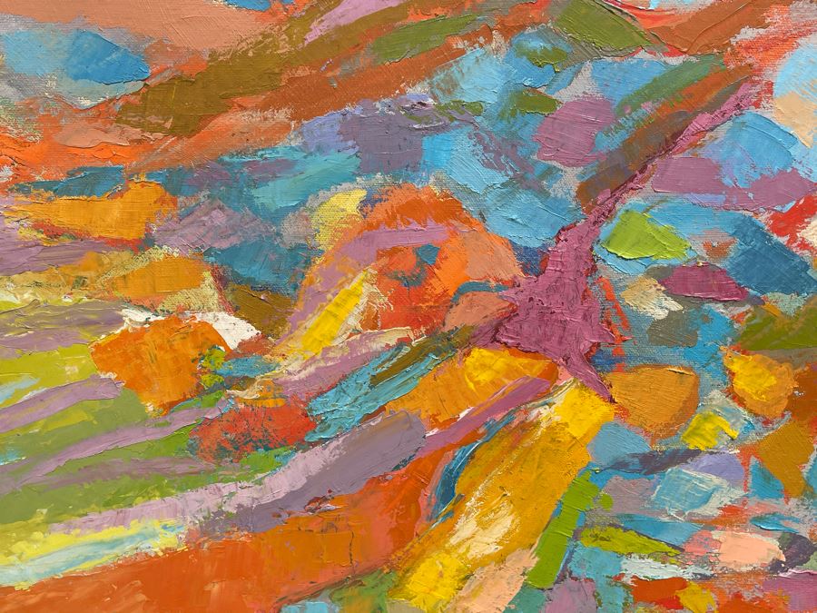 Original Large Unsigned Fred Hocks (1886-1981) Painting On Canvas (Ferdinand Hocks) 50 X 40 - Fred's Artwork Was Exhibited In The San Diego Museum Of Art In 1976 - Client Was Friends With Artist [Photo 7]