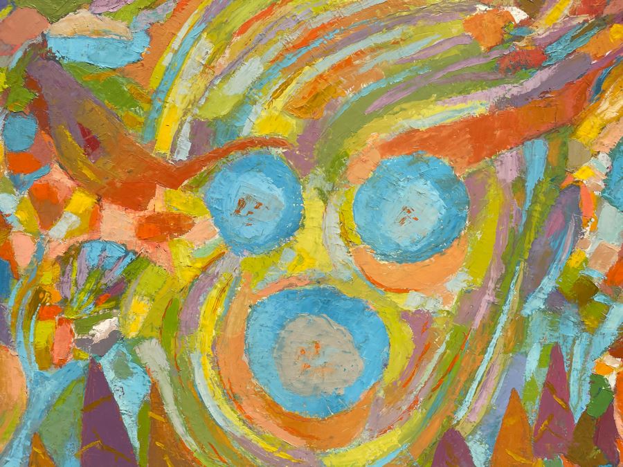 Original Large Unsigned Fred Hocks (1886-1981) Painting On Canvas (Ferdinand Hocks) 50 X 40 - Fred's Artwork Was Exhibited In The San Diego Museum Of Art In 1976 - Client Was Friends With Artist [Photo 6]