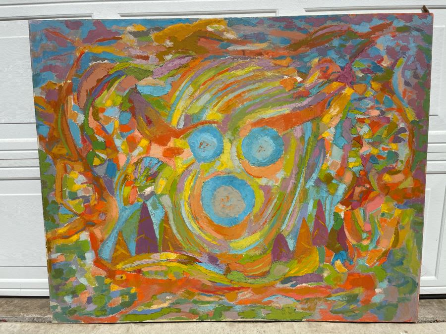 Original Large Unsigned Fred Hocks (1886-1981) Painting On Canvas (Ferdinand Hocks) 50 X 40 - Fred's Artwork Was Exhibited In The San Diego Museum Of Art In 1976 - Client Was Friends With Artist [Photo 2]