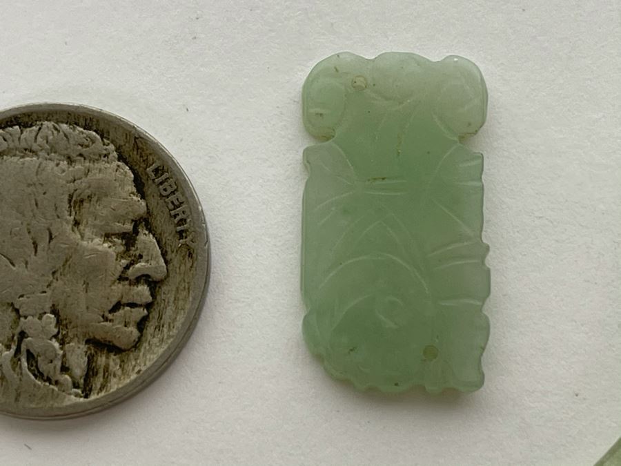 Pair Of Carved Jade Jadeite Pieces [Photo 3]