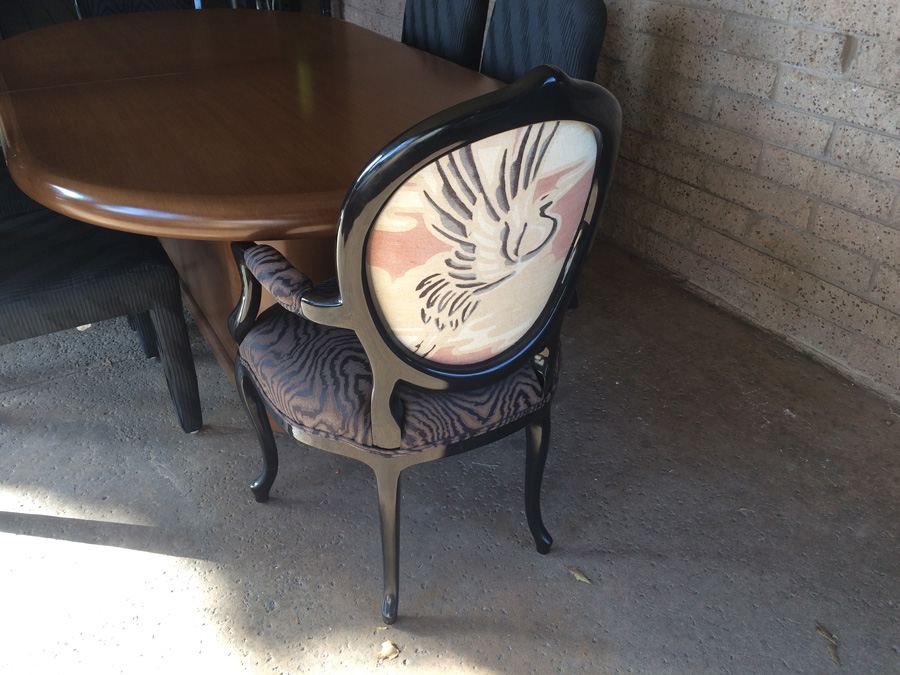 Custom Designer Dining Table with 2 Leaves and 6 Chairs [Photo 2]