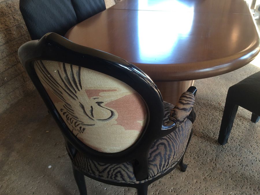 Custom Designer Dining Table with 2 Leaves and 6 Chairs [Photo 13]