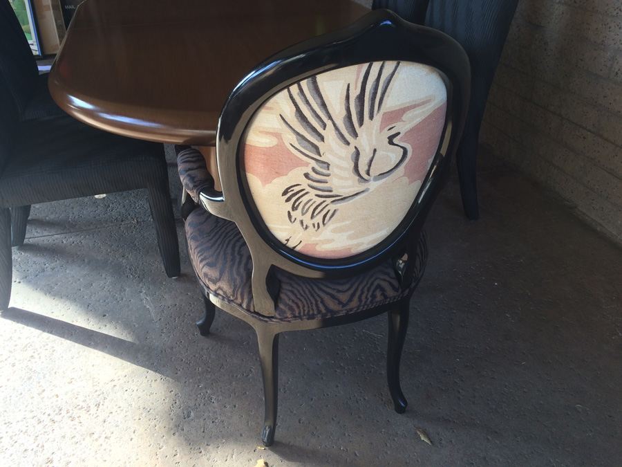 Custom Designer Dining Table with 2 Leaves and 6 Chairs [Photo 4]