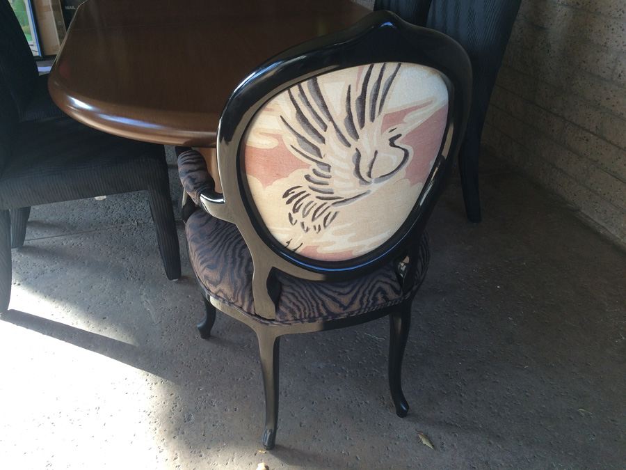 Custom Designer Dining Table with 2 Leaves and 6 Chairs [Photo 3]