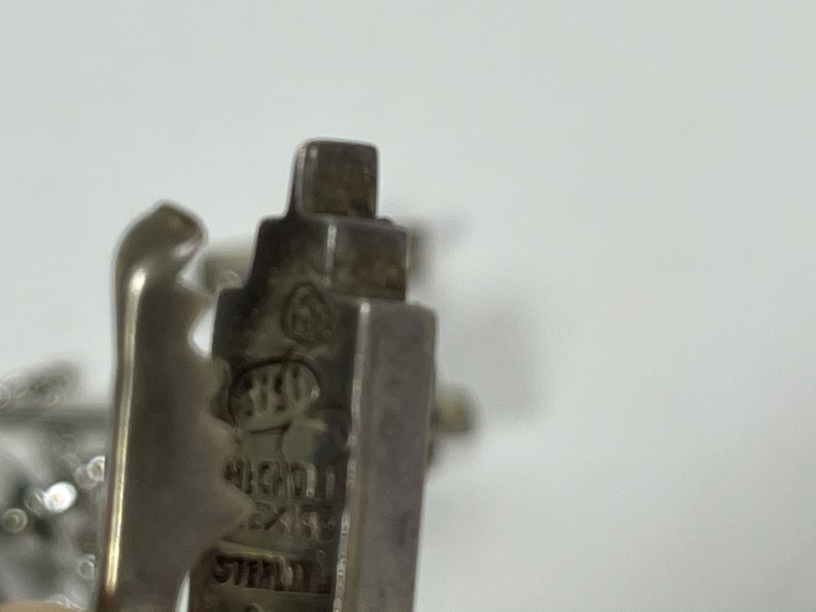 Vintage Sterling Silver Men's Cufflinks, Tie Tack And Tie Clip 20.7g [Photo 4]