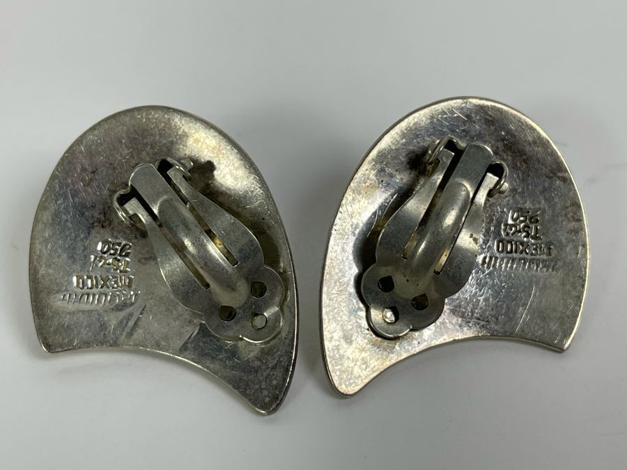Vintage Sterling Silver Clip-On Earrings From Mexico 22.6g [Photo 4]