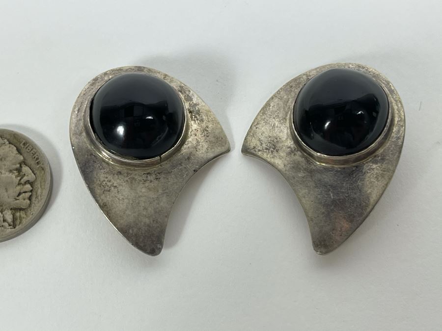 Vintage Sterling Silver Clip-On Earrings From Mexico 22.6g [Photo 3]