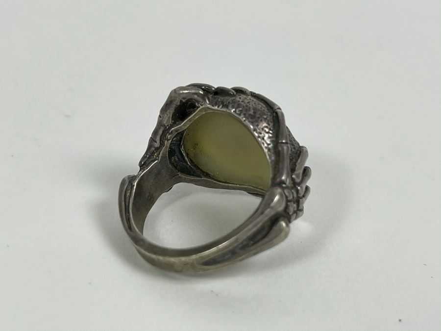 Sterling Silver Ring With Real Human Glass Eye Size 9 13.2g [Photo 6]
