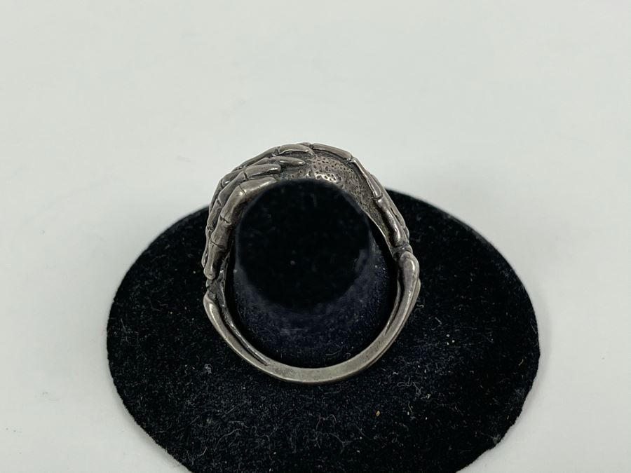 Sterling Silver Ring With Real Human Glass Eye Size 9 13.2g [Photo 5]