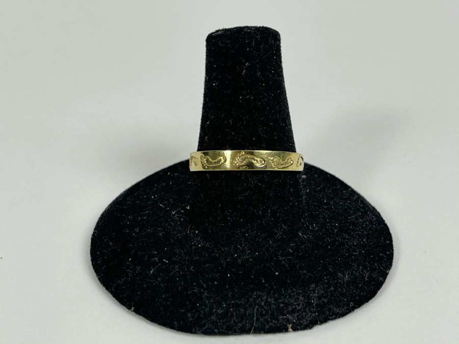 10K Gold Footprint Ring Size 8.25 1.6g [Photo 4]
