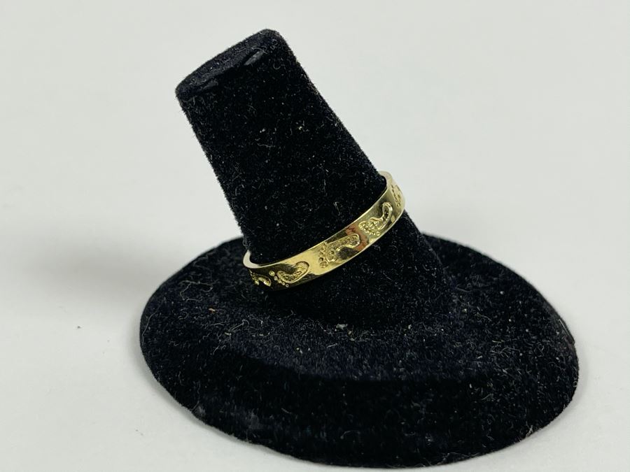 10K Gold Footprint Ring Size 8.25 1.6g [Photo 5]