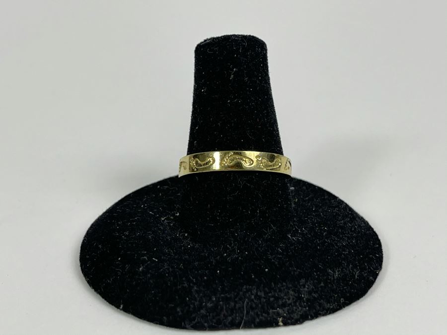 10K Gold Footprint Ring Size 8.25 1.6g [Photo 2]