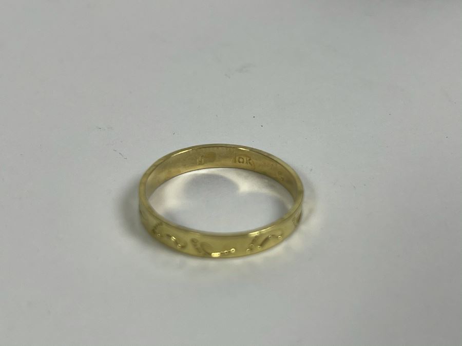 10K Gold Footprint Ring Size 8.25 1.6g [Photo 6]