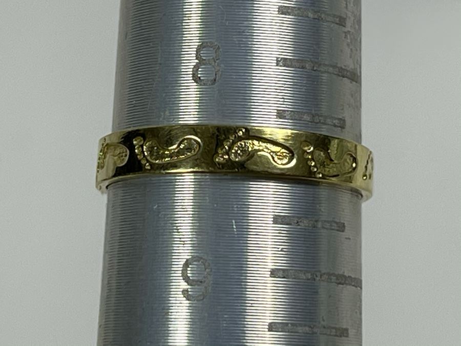 10K Gold Footprint Ring Size 8.25 1.6g [Photo 8]