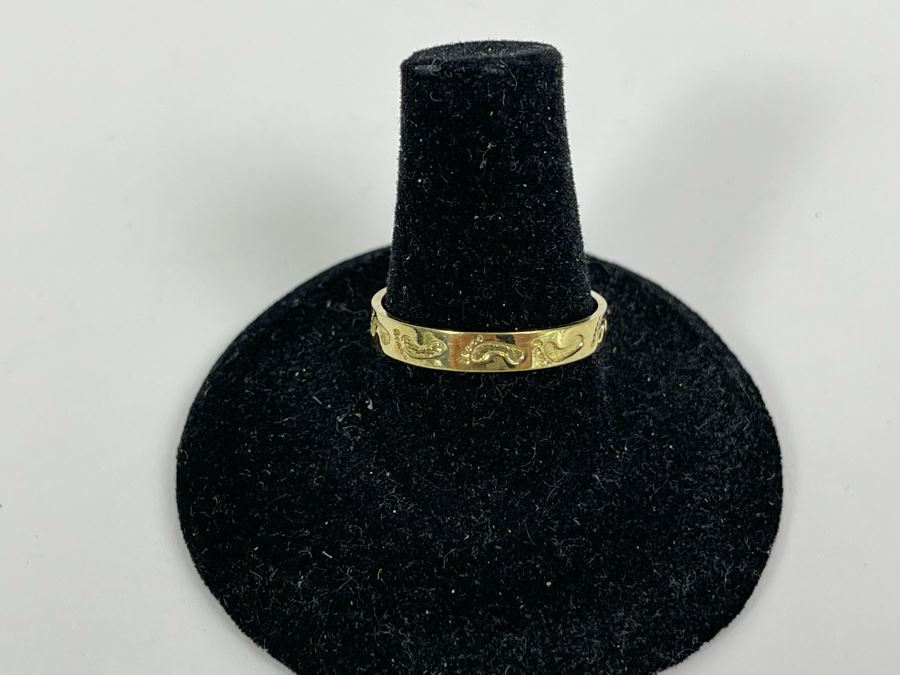 10K Gold Footprint Ring Size 8.25 1.6g [Photo 3]
