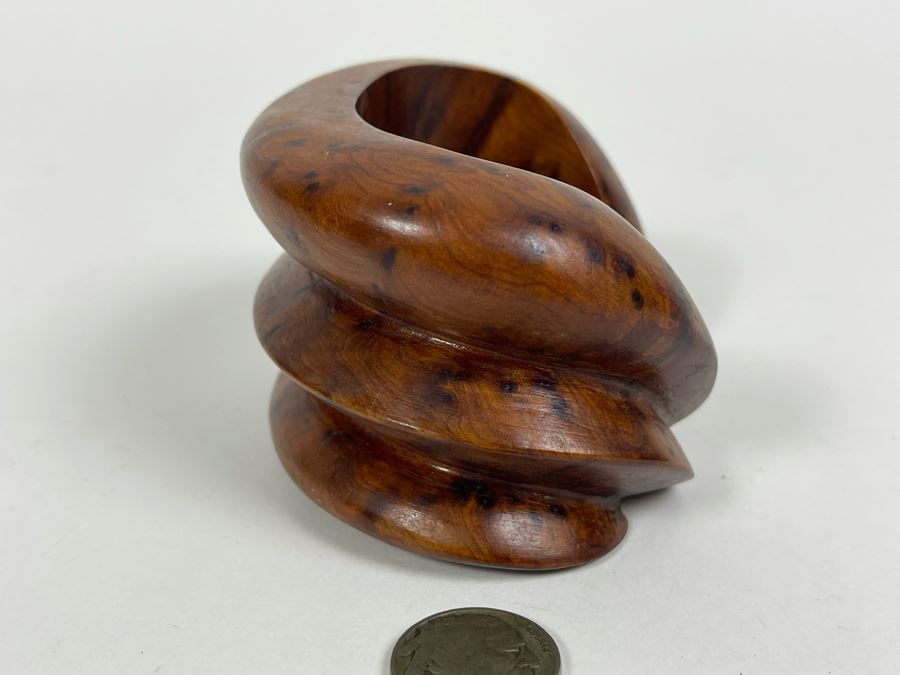 Carved Wooden Cuff Bracelet [Photo 3]