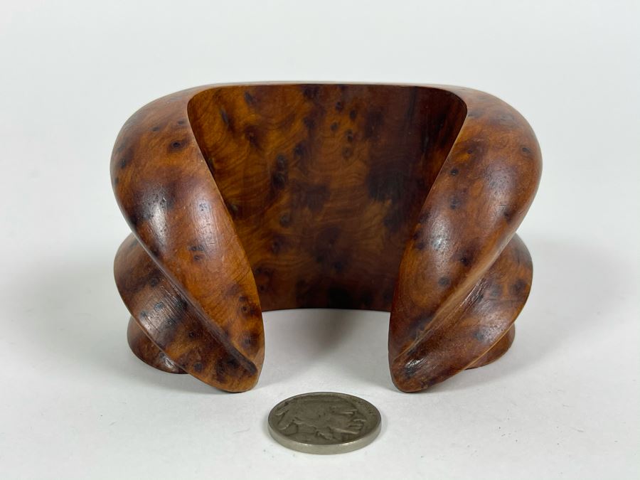 Carved Wooden Cuff Bracelet [Photo 2]