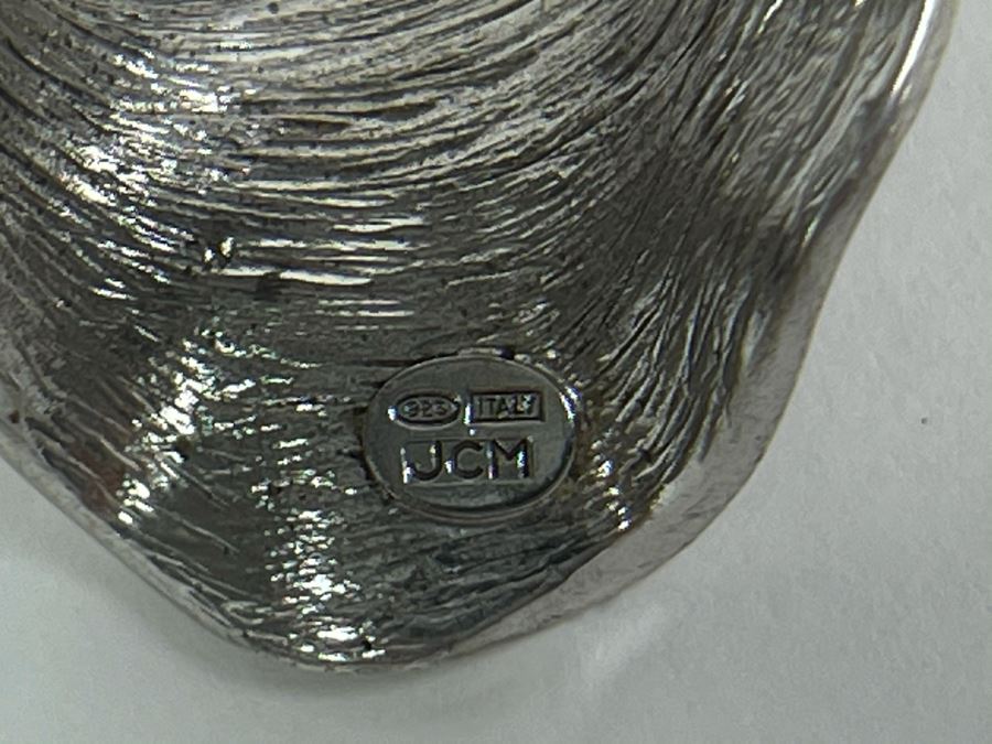 Large Sterling Silver Modernist Ring Made In Italy Signed JCM Size 8 10.5g