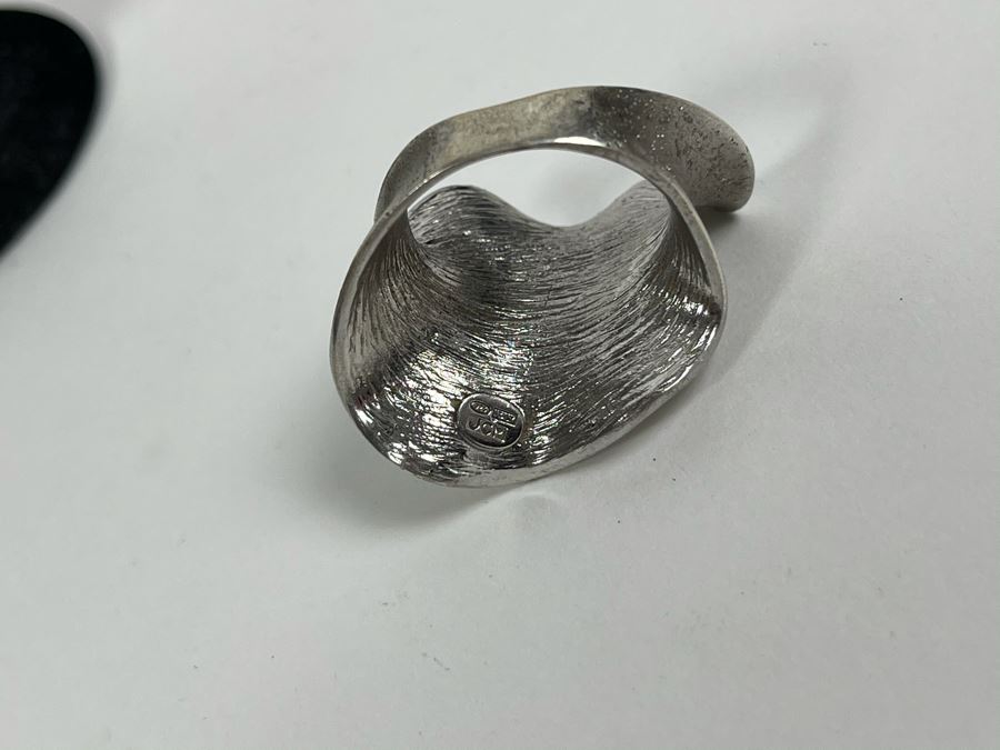 Large Sterling Silver Modernist Ring Made In Italy Signed JCM Size 8 10.5g