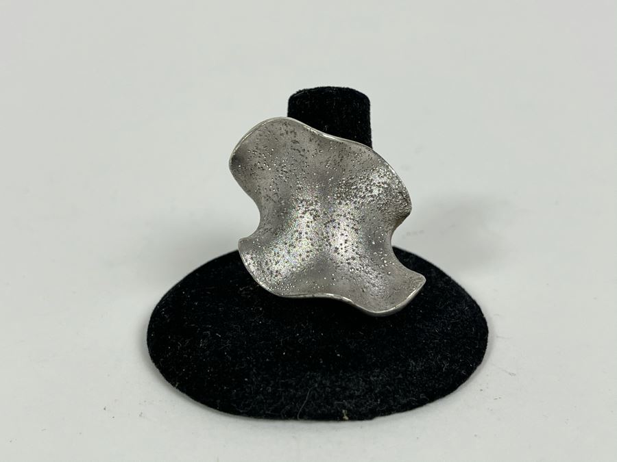 Large Sterling Silver Modernist Ring Made In Italy Signed JCM Size 8 10.5g [Photo 2]