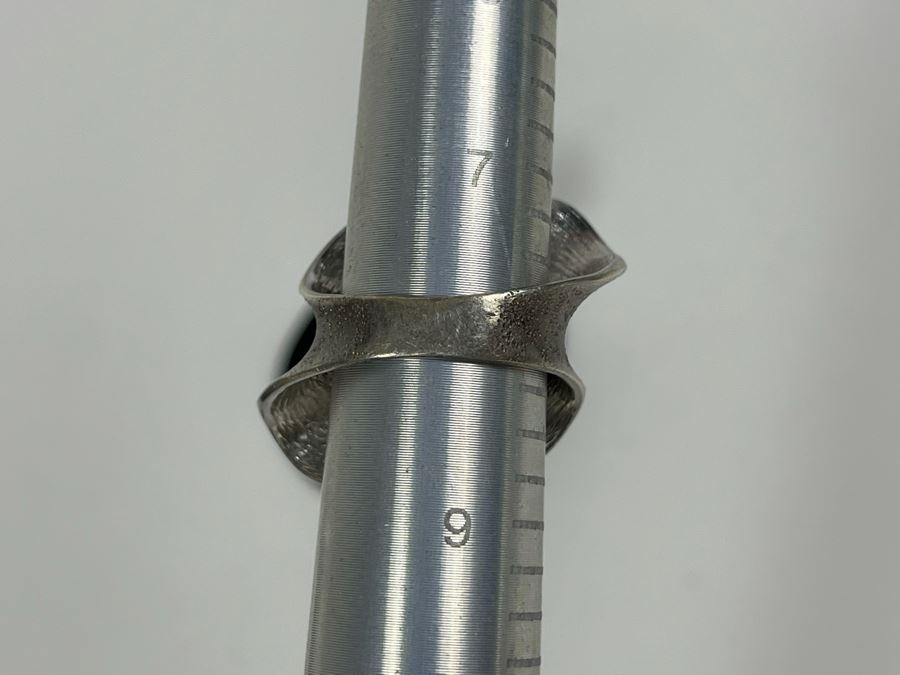 Large Sterling Silver Modernist Ring Made In Italy Signed JCM Size 8 10.5g [Photo 8]