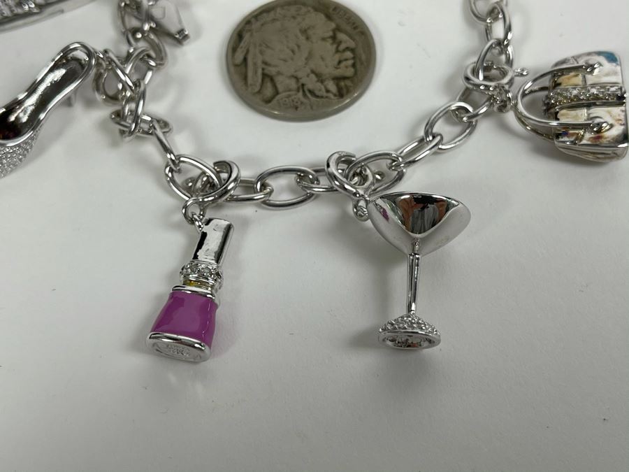 Sterling Silver Charm Bracelet 27.3g [Photo 2]