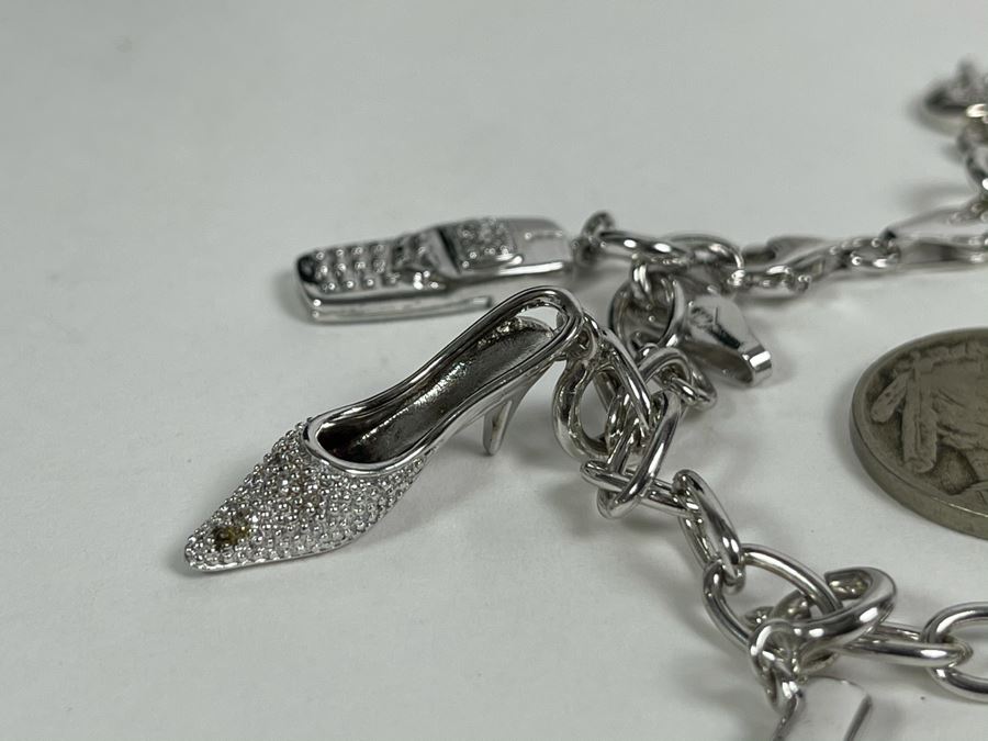 Sterling Silver Charm Bracelet 27.3g [Photo 3]