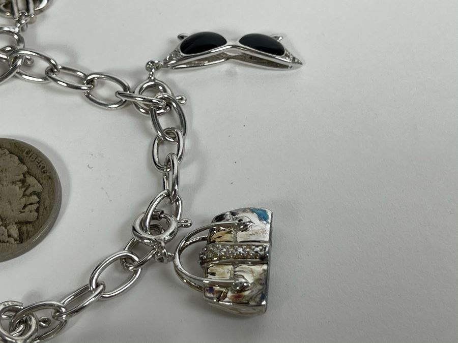 Sterling Silver Charm Bracelet 27.3g [Photo 6]