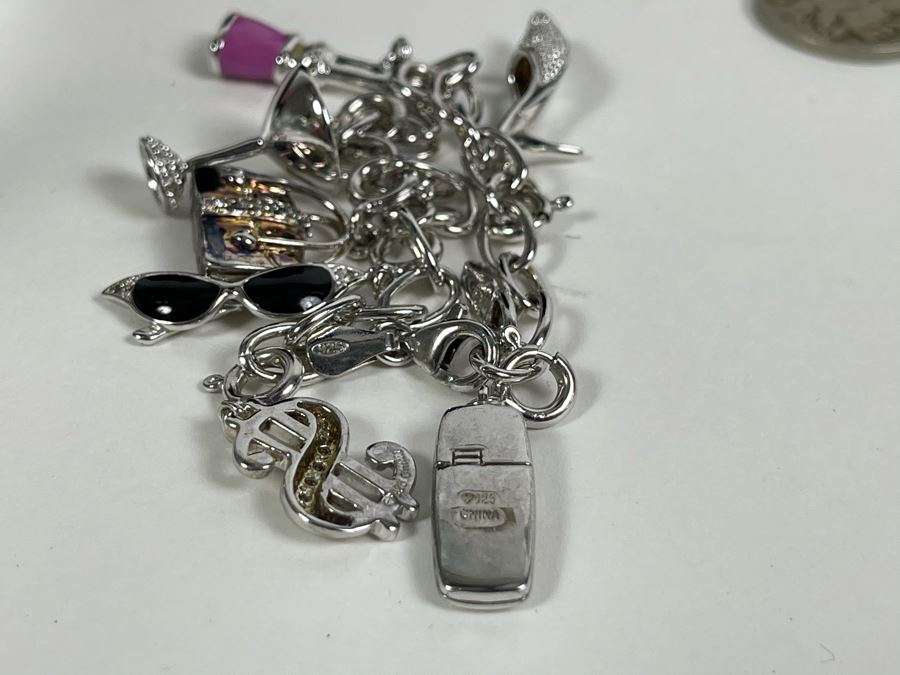 Sterling Silver Charm Bracelet 27.3g [Photo 8]