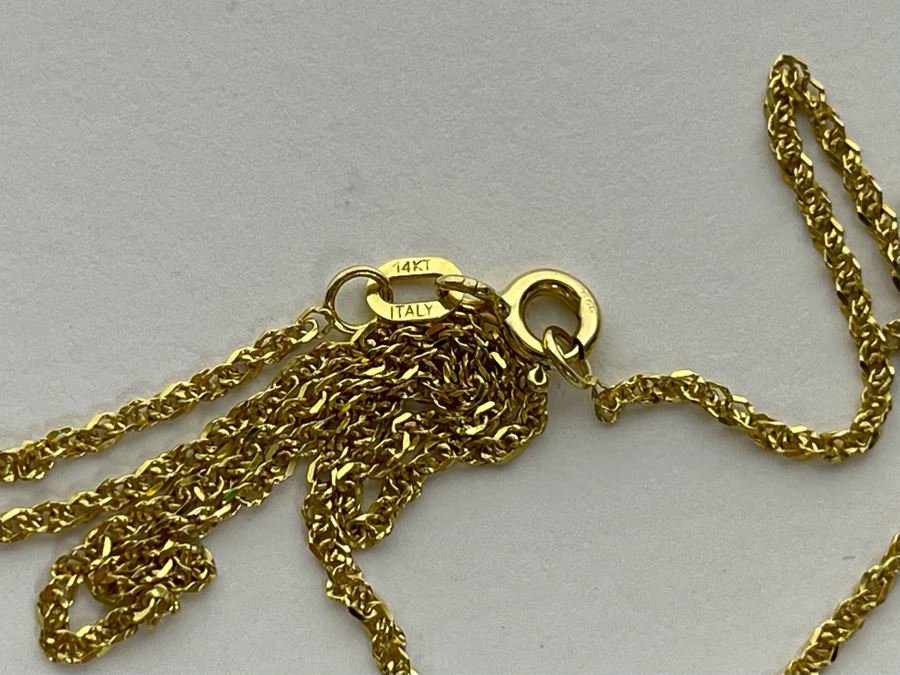 14K Gold Poodle Pendant With 14K Gold Italian Chain Necklace 5.8g [Photo 9]
