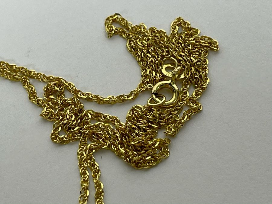14K Gold Poodle Pendant With 14K Gold Italian Chain Necklace 5.8g [Photo 8]