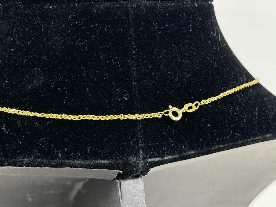 14K Gold Poodle Pendant With 14K Gold Italian Chain Necklace 5.8g [Photo 4]