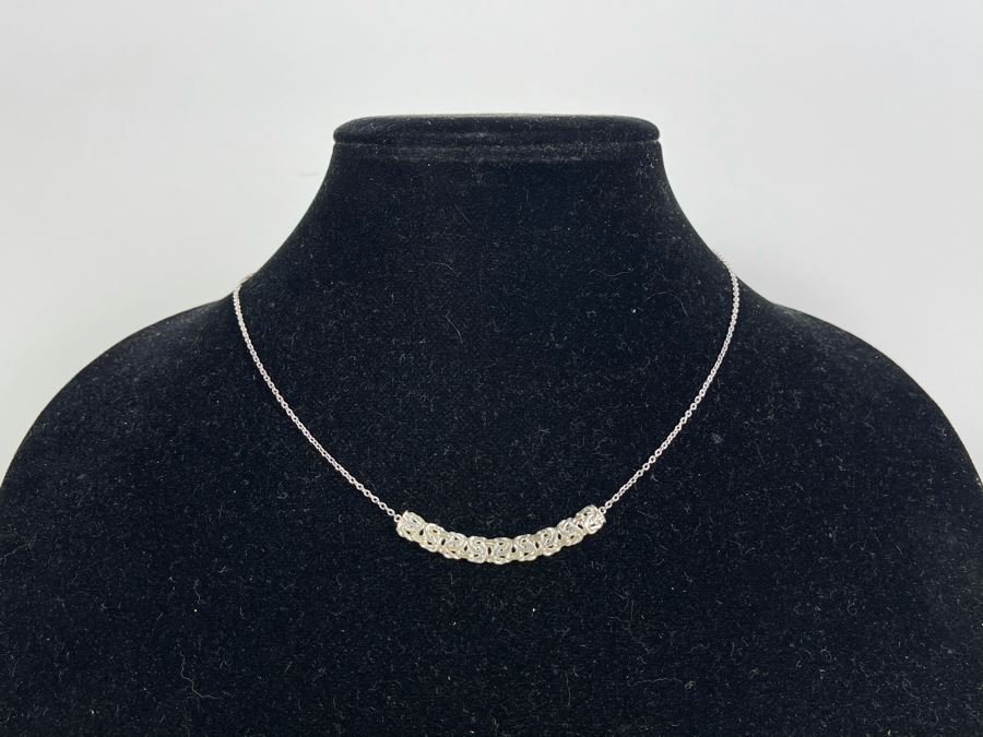 Sterling Silver Pendant 18' Chain Necklace 3.8g [Photo 3]