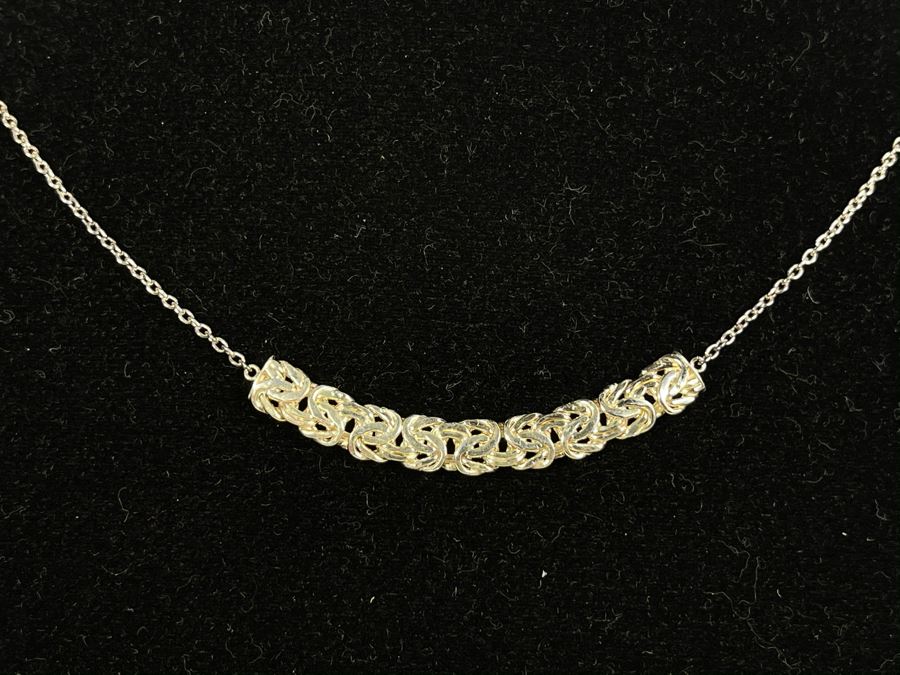 Sterling Silver Pendant 18' Chain Necklace 3.8g [Photo 4]