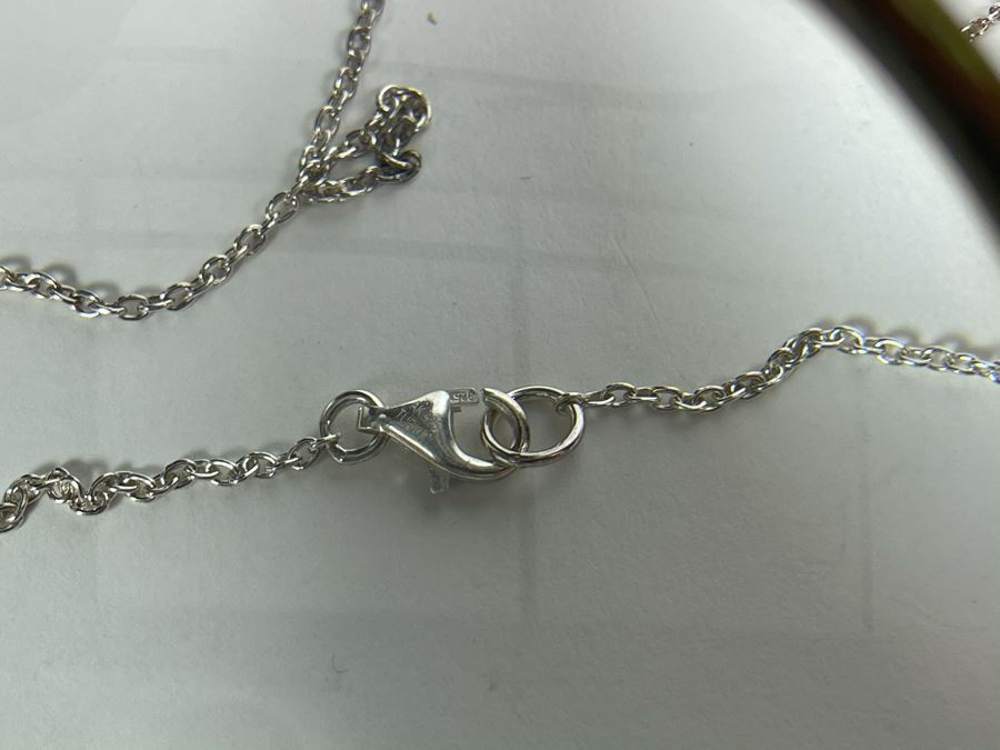 Sterling Silver Pendant 18' Chain Necklace 3.8g [Photo 6]