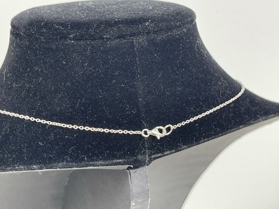 Sterling Silver Pendant 18' Chain Necklace 3.8g [Photo 5]