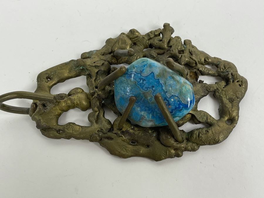 Statement Brass Pendant With Large Turquoise Nugget 133g [Photo 4]