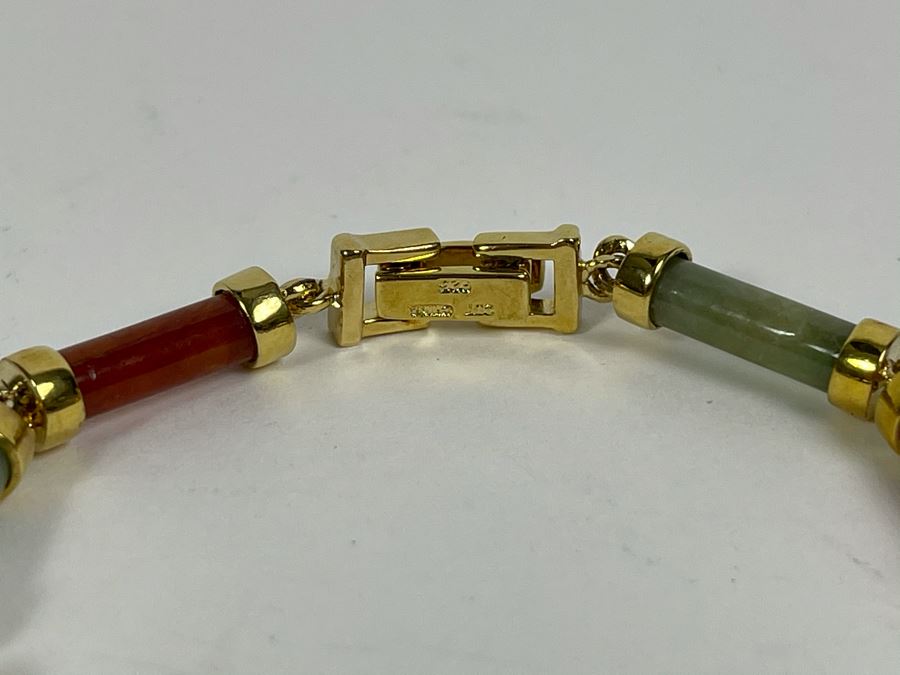 Sterling Silver Colored Stone Bracelet 12.6g [Photo 5]