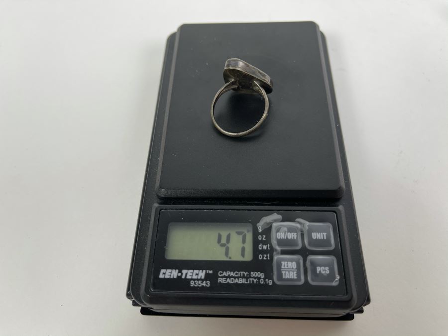 Vintage Sterling Silver Turquoise Ring Size 8.5 4.7g [Photo 6]