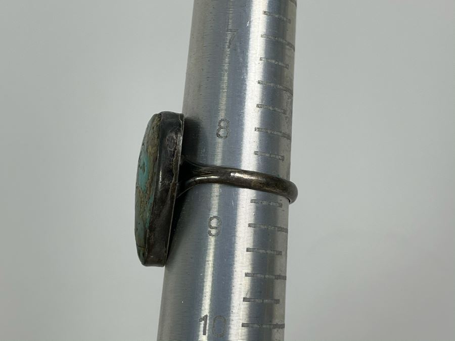 Vintage Sterling Silver Turquoise Ring Size 8.5 4.7g [Photo 7]