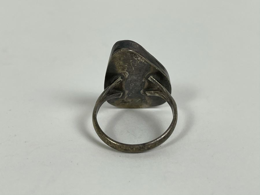 Vintage Sterling Silver Turquoise Ring Size 8.5 4.7g [Photo 5]